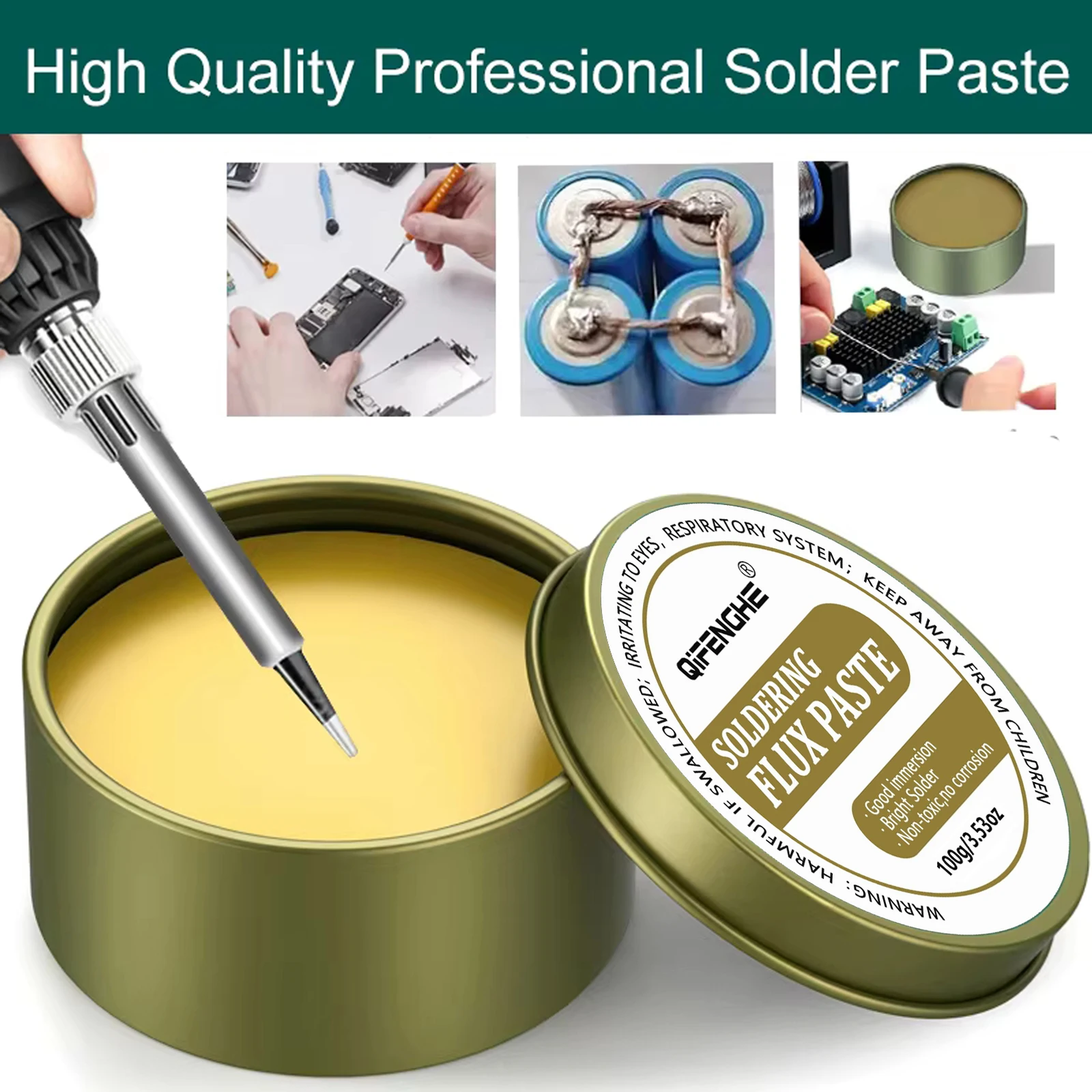 Pasta de Soldadura con Resina, 30g/100g, Sin Plomo, para Reparación de Hierro, Pasta de Soldar, Aceite de Soldadura
