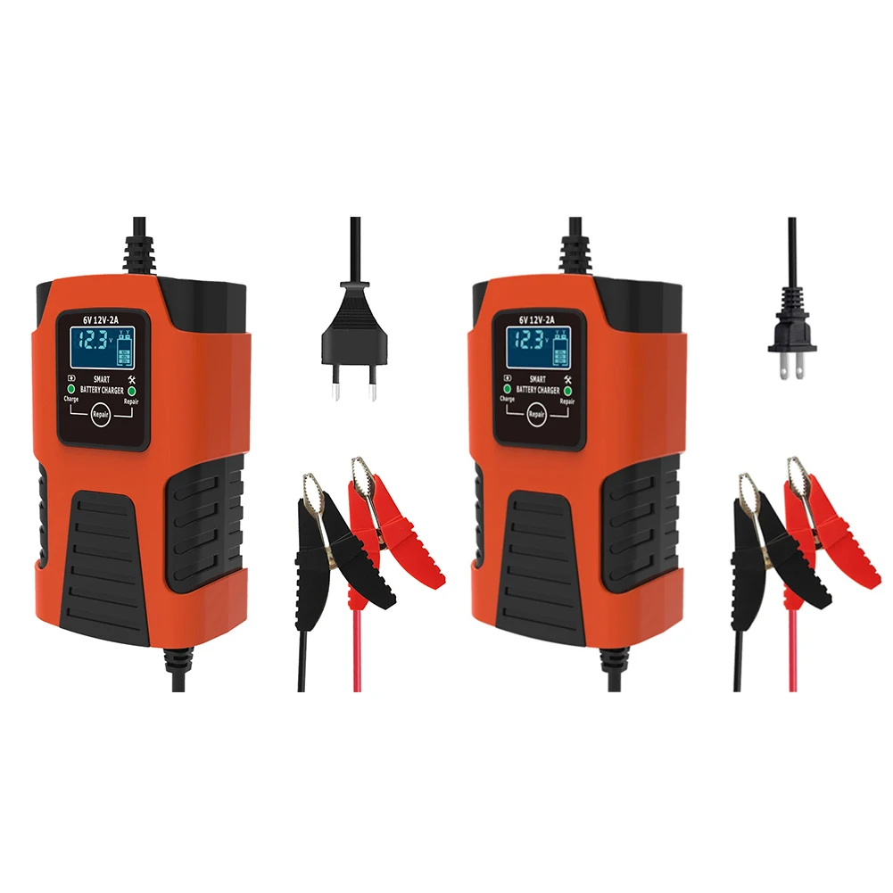6V 12V 2A Intelligent Repair Charger Multiple Protection Pulse Repair Charger Motorcycle Battery Charger for Lead-Acid GEL AGM