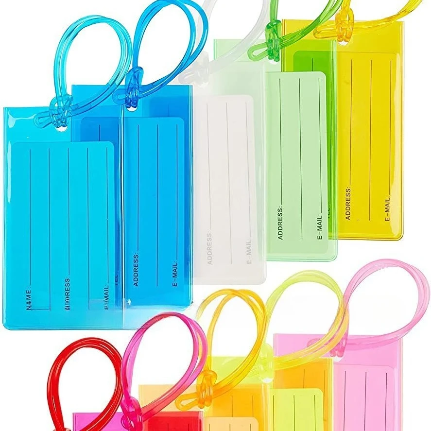 

1PC Multi Colored Luggage Tags Baggage Suitcase Name ID Addres Holder Boarding Tags Portable Label Card Cover Travel Accessories