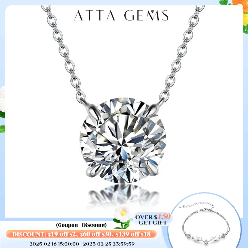 모이사나이트 다이아몬드 6.5mm 1CT 목걸이 여성용 펜던트 925 실버 목걸이 여성용 체인 파티 신부 고급 보석