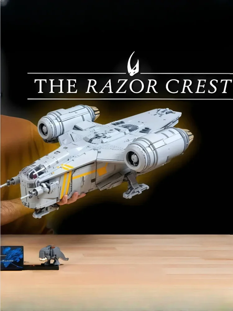 Hot Toys 6187 Teile Star Interstellar Conflict Großes Razor Crest Mandalorianisches Ikonisches Schiff Bausteine Spielzeug für Festtagsgeschenke