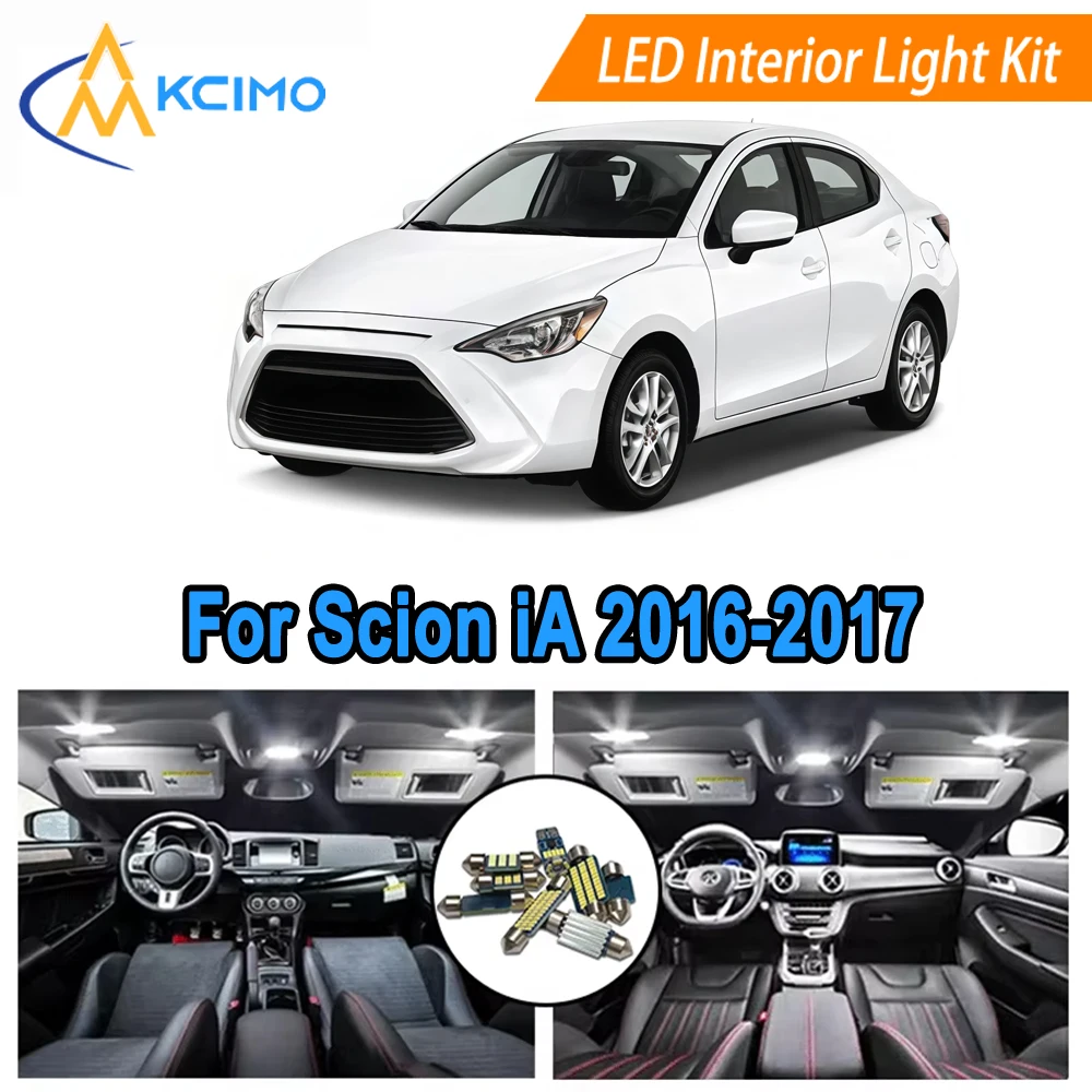 

White/Blue LED Interior Bulbs For Scion iA (2016-2017) Bright LED Lights Dome Map Door​ ​​Car Light Bulbs Replacement Kit