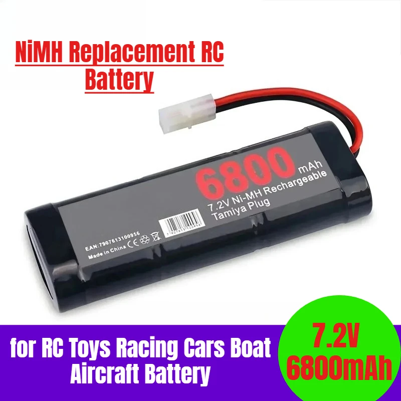 

7.2V 6800mAh NiMH Replacement RC Battery with Tamiya Discharge Connector for RC Toys Racing Cars Boat Aircraft