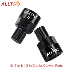 ALLTOO Bike Part Bicycle Pedal Adapter 9/16 In & 1/2 In Cranks Convert Parts Pedal Extenders Adaptors Lock Extension Accessory