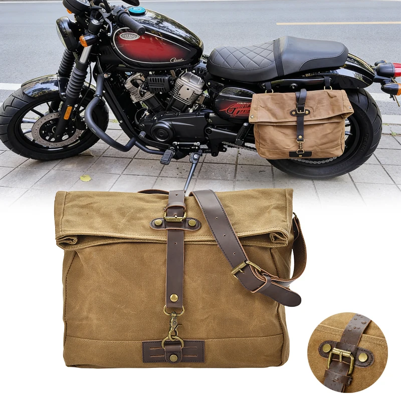 

Ретро-сумка для мотоцикла из ткани, универсальная боковая сумка для мотоцикла, дорожная сумка для Yamaha MT07 MT09 CRF1000L Africa Twin Kawasaki