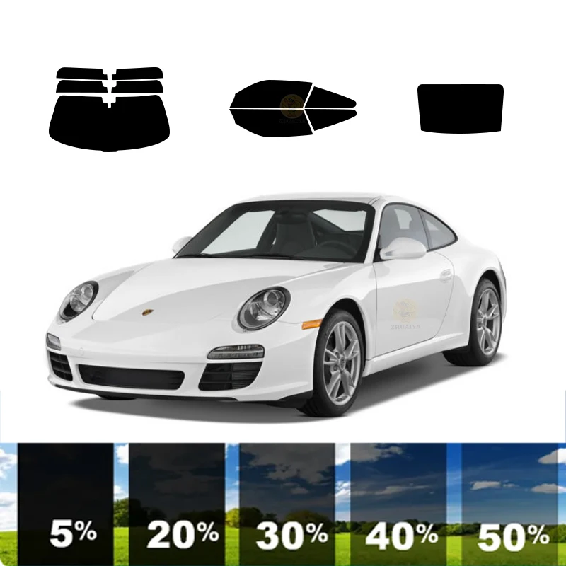 

precut Removable Window Tint Film For Car 100% UVR 5%-70%VLT Heat Insulation Carbon ﻿For PORSCHE 911 CARRERA 2DR COUPE 2005-2011