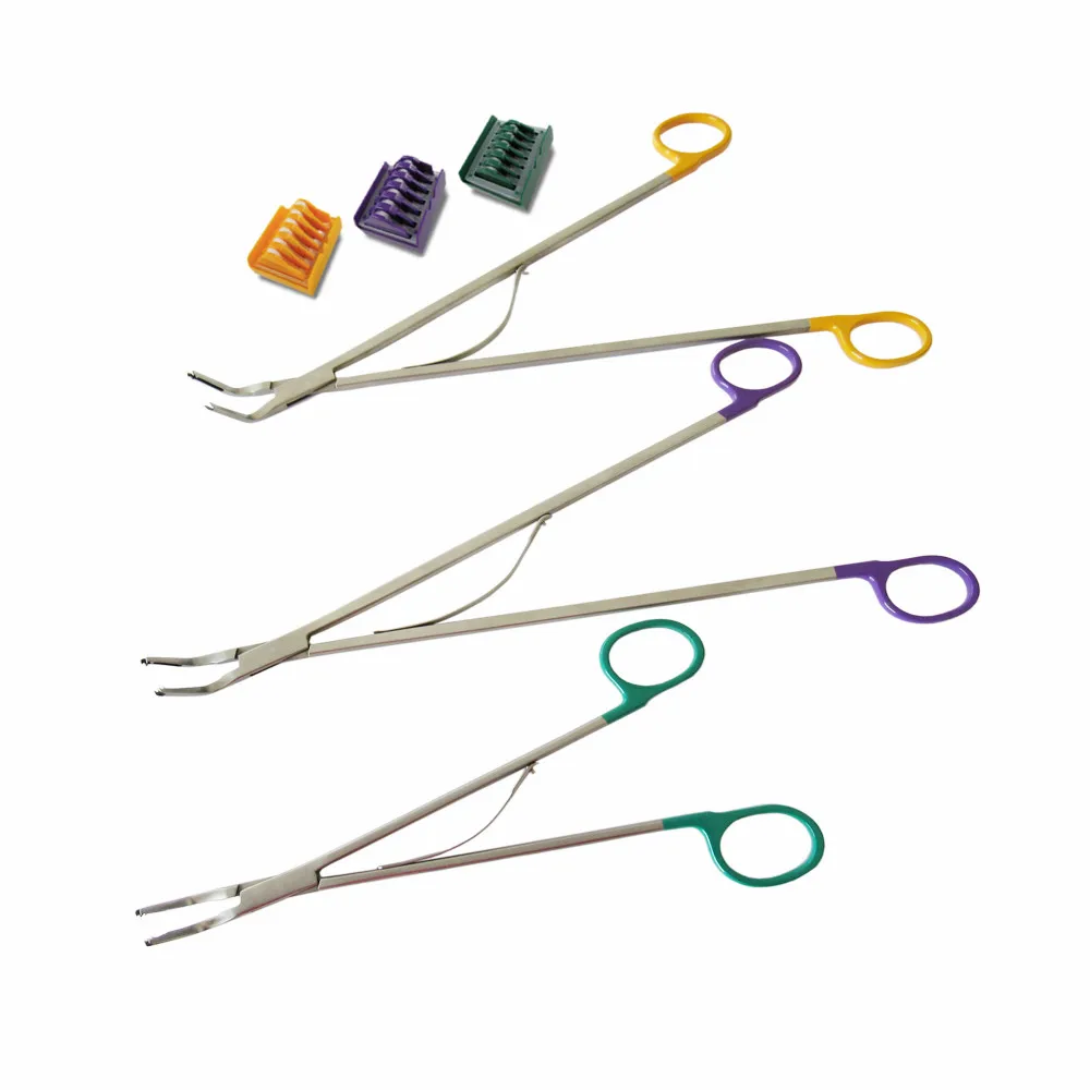 Curved right angle open surgery hemolock endoclip poly-lok hemoclip hemolok clip applier/Haemostatic hem-o-lok clip applicator