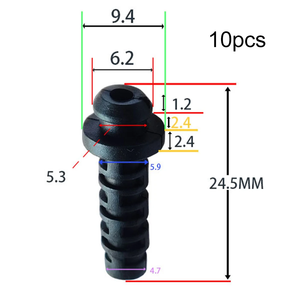 10pcs 3/4/5mm Cable Gland Connector Rubber Strain Relief Cord Boot Polyamide PA6 V-2 Wire Sleeve PVC Sheathed Electric Tools