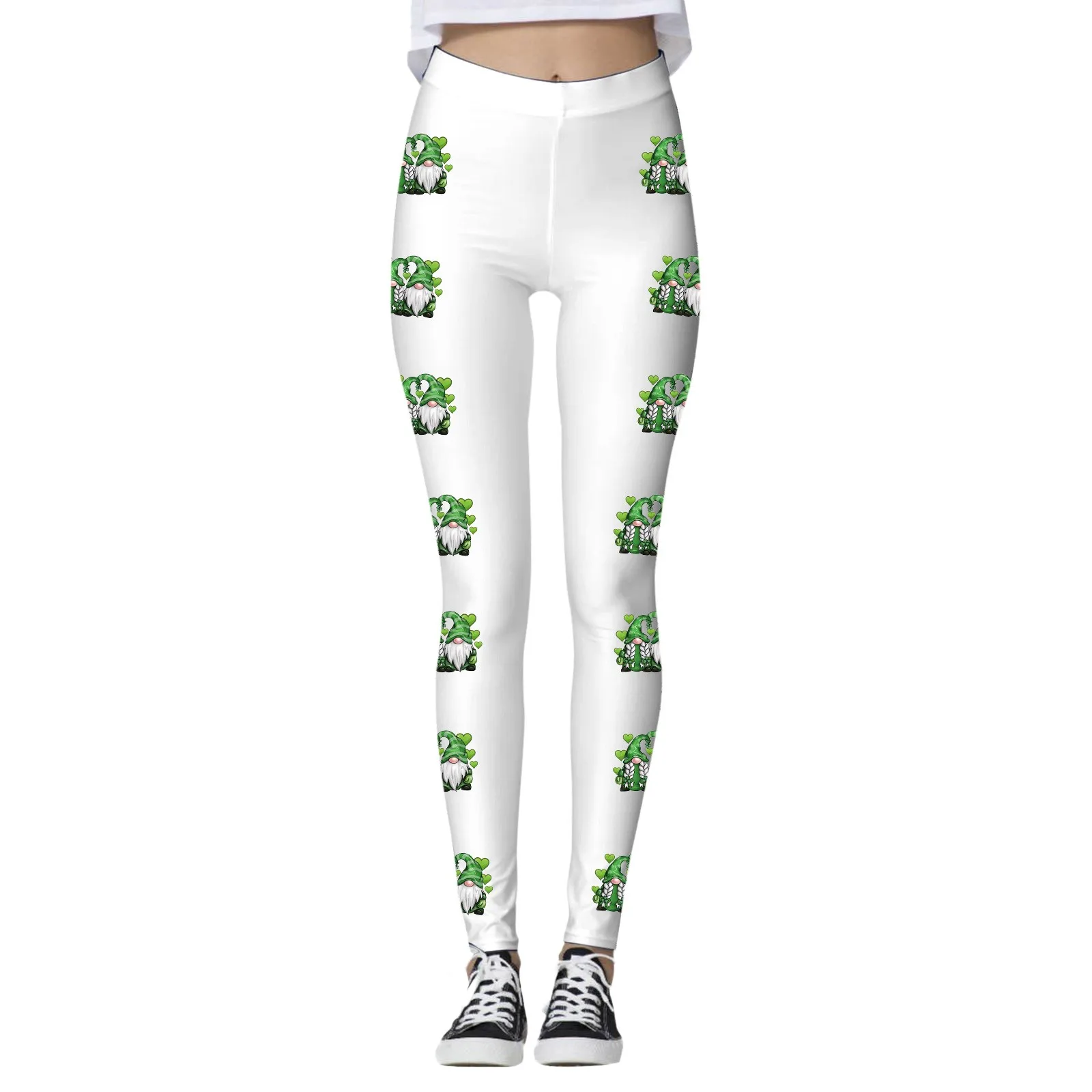 Celana ketat olahraga legging wanita celana olahraga Yoga celana ketat Saint Patricks St Paddys Day Lucky Green celana ketat bermotif