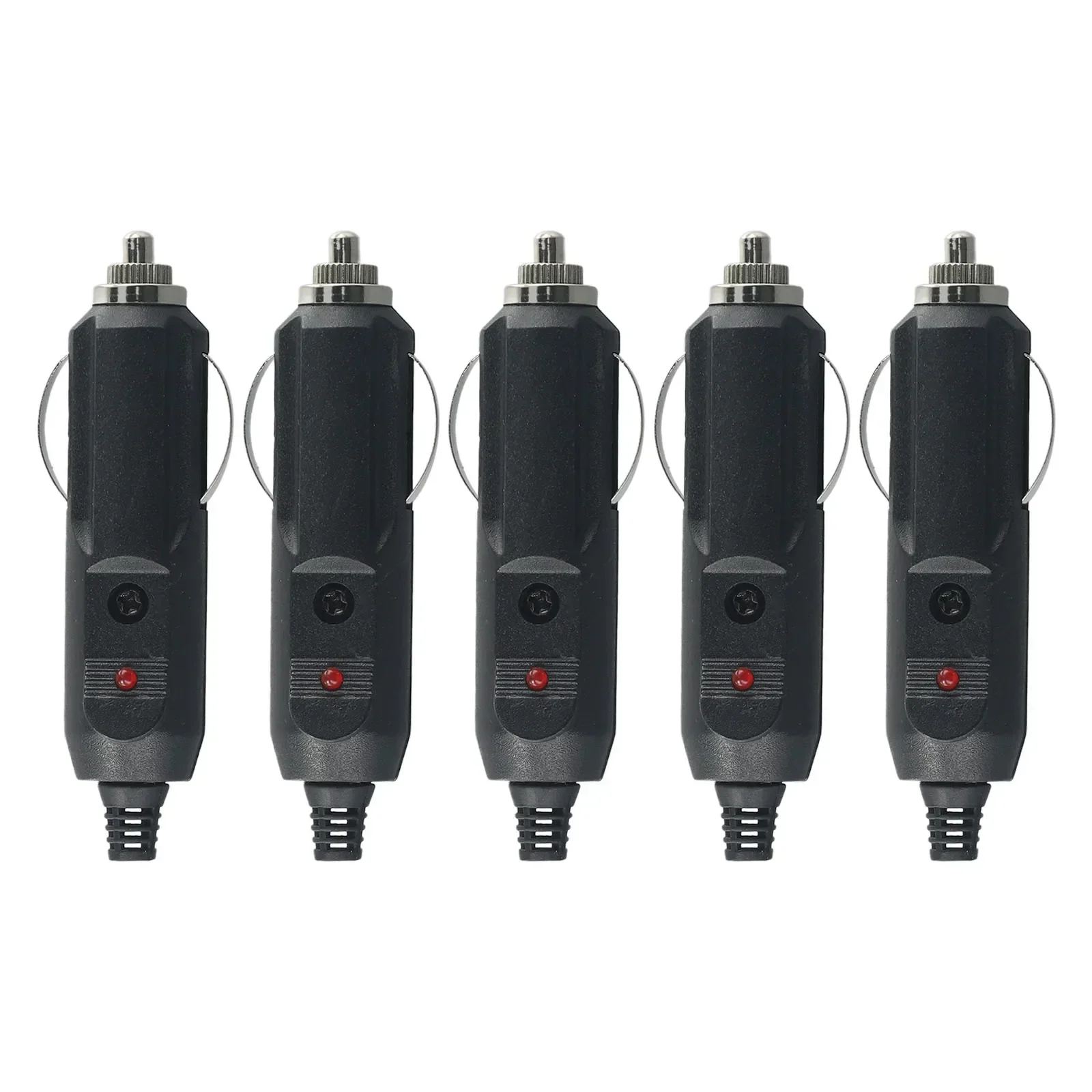 5PCS 12V Car Onboard Plug 10A Fuse Male Car Cigarette Lighter Socket Plug Connector W/ Red LED  Car Appliance Vacuum Clean