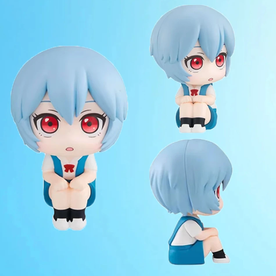 PVC Geschenk Evangelion Rei Anime Figur Ayanami Rei Asuka Actionfigur Q-Version Niedliche Spielzeugmodelle Sammlerstück Auto Desktop Ornament
