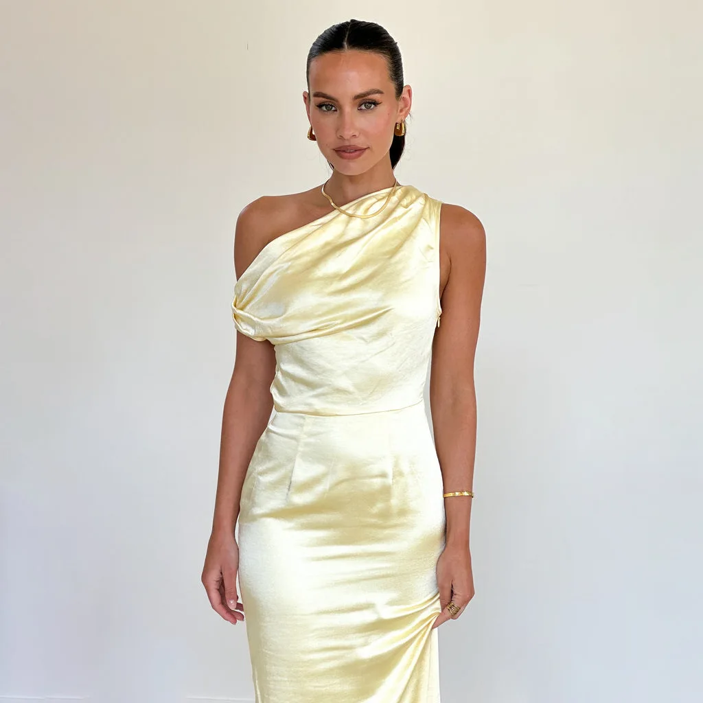 Vestidos Vestido de mujer sin hombros Lino Ahumado Cintura de seda Ocio Diario Artístico Pastoral puro Transpirable Cómodo Relaxado