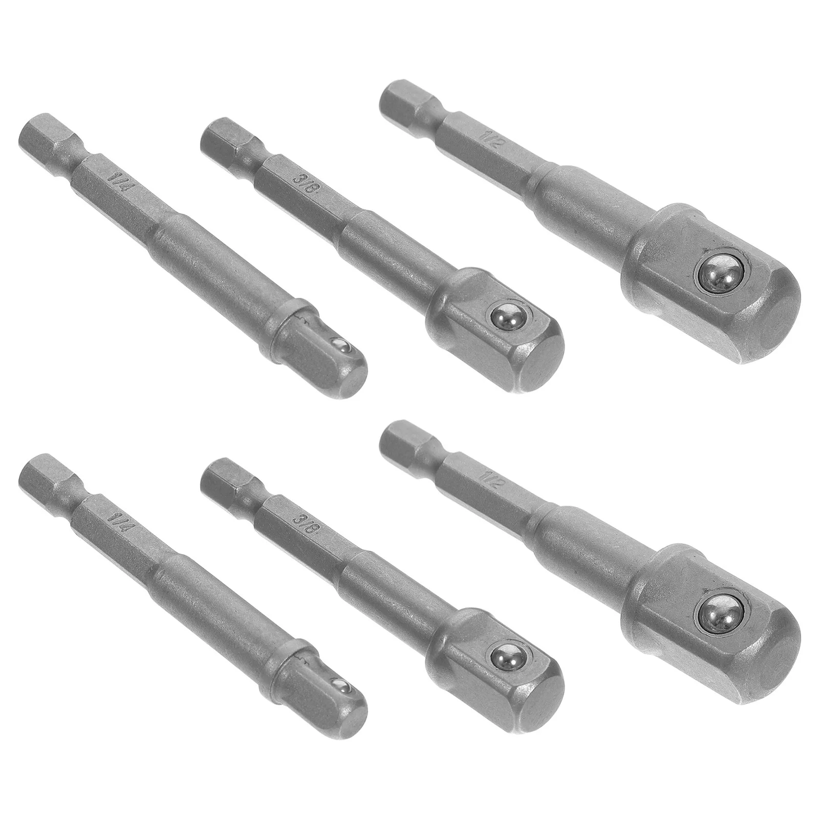 

6Pcs Socket Adapter Set Wear Resistant Steel Impact Drill Adapter Including 1 4 3 8 1 2 Inch Impact Socket Drill Adapters