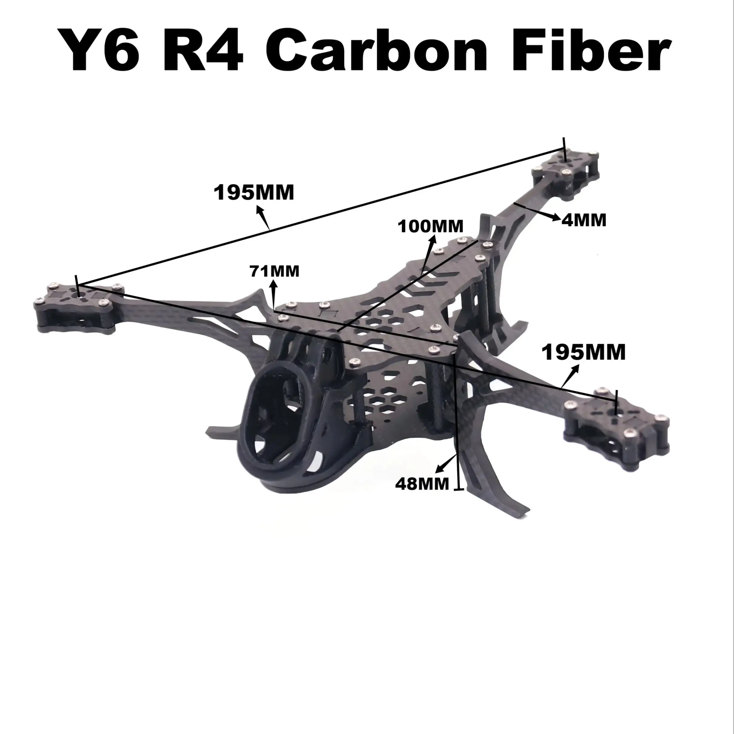 Y6R4 4 pulgadas FPV Drone marco Kit fibra de carbono Racing Drone Quadcopter estilo libre INAV Beatflight F722 Ardupilot PX4 Control de vuelo