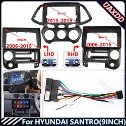 For HYUNDAI 2006-2018 SANTRO 9INCH Car Radio Android Stereo audio screen multimedia video player navigation cables Harness frame
