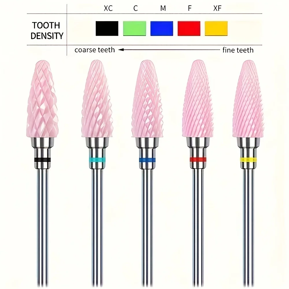 10 pièces forets à ongles en céramique, tige de 3/32 pouces, lime à ongles professionnelle pour manucure pédicure cuticule Gel élimination du vernis à ongles