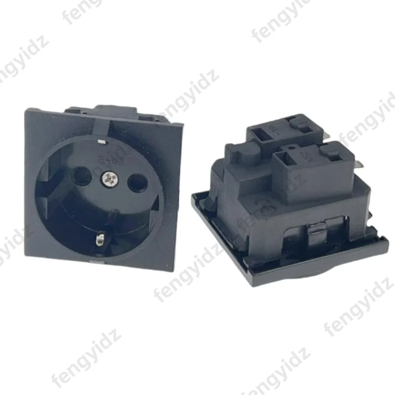 fengyidz EU black embedded industrial outlet Inverter output socket 250V 16A universal electrical AC power connector
