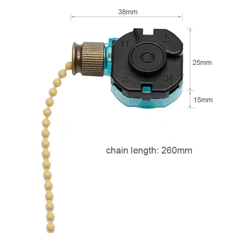 Sufit przełącznik wentylatora 3 pozycja 4wire z łańcuszkiem przełącznik 3A 250VAC 6A 125VAC wentylator sufitowy z lampą przełącznik