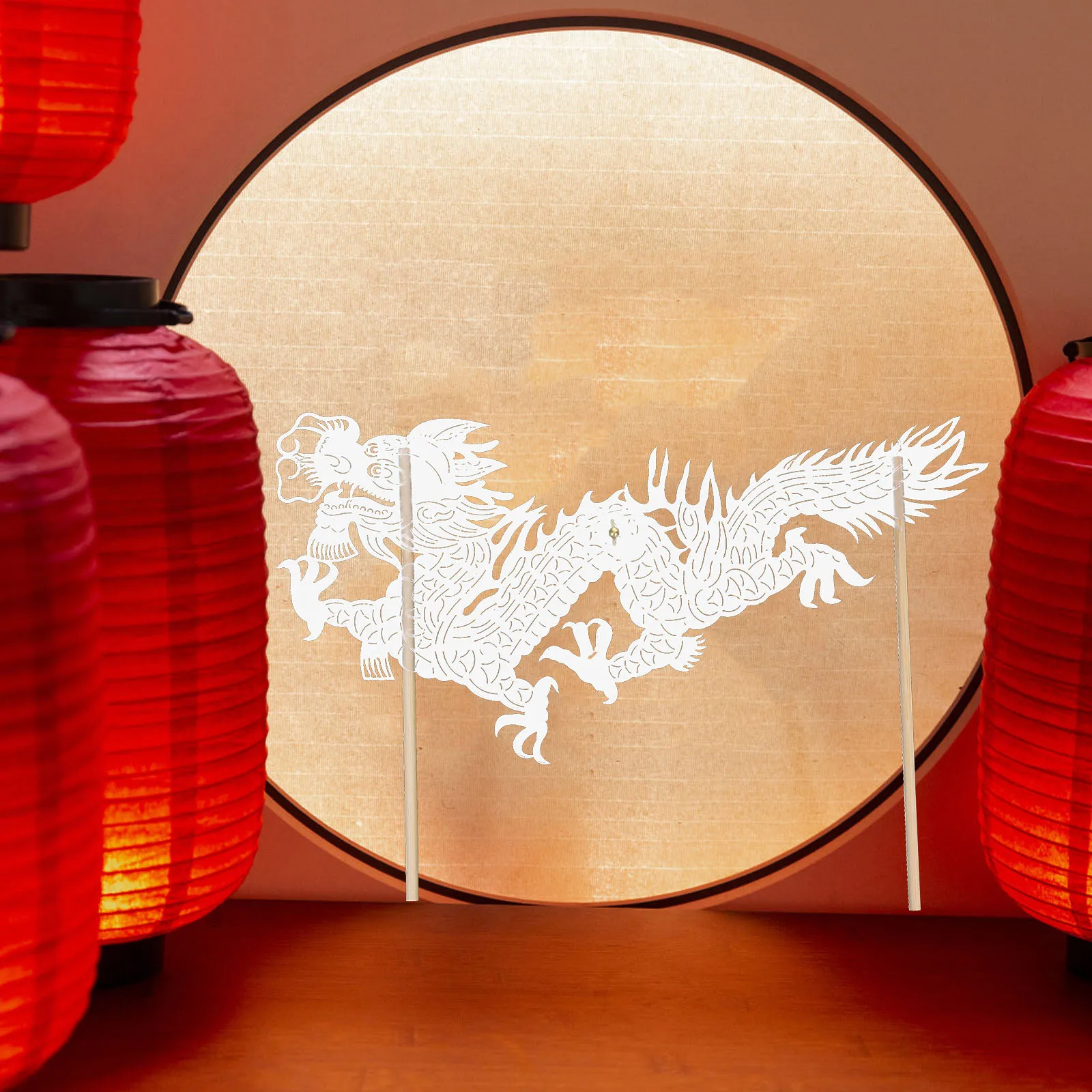 หุ่นมือมังกรจีน งานฝีมือ DIY แบบดั้งเดิม ของตกแต่งทำมือ สำหรับงานปีใหม่ ของเล่นมังกรเงา