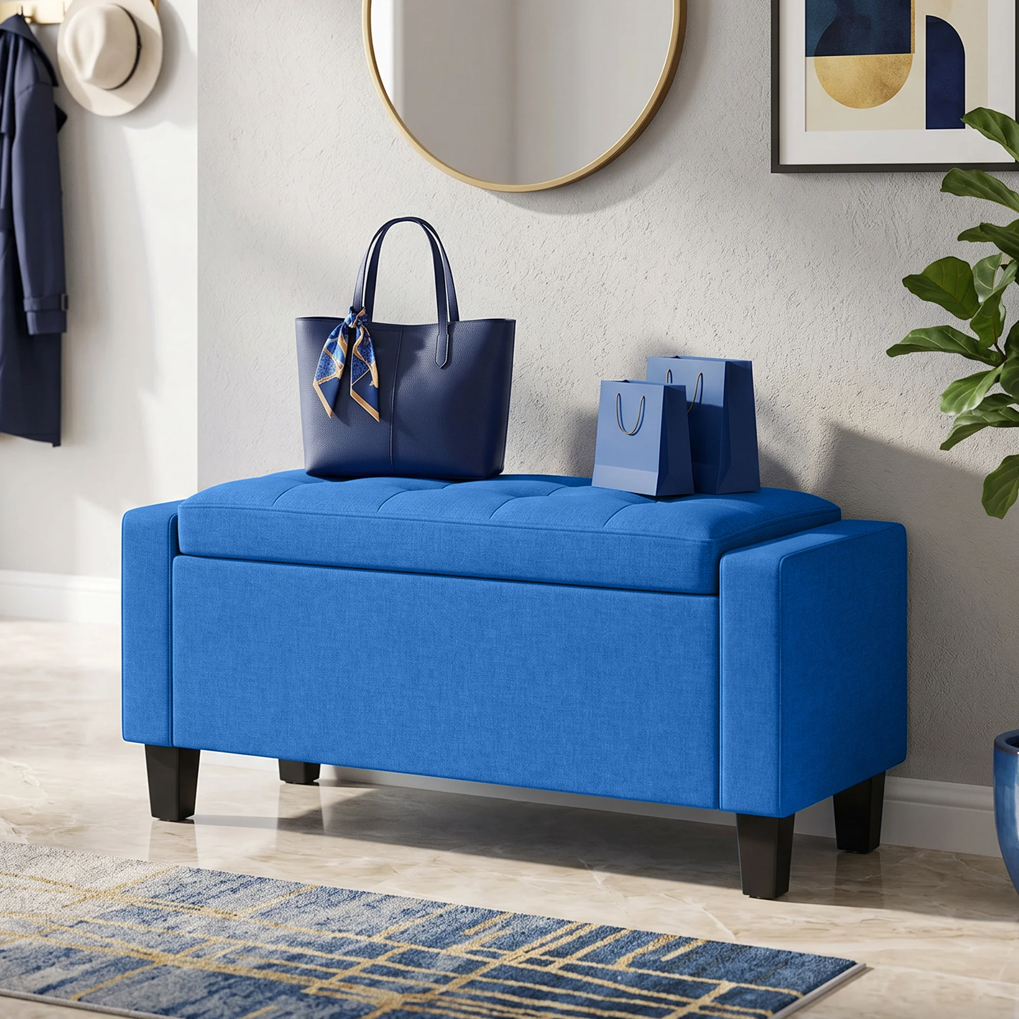 HOMCOM Storage Ottoman Bench 36.6