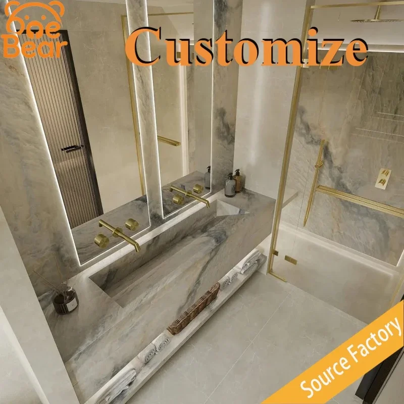 Modern Translucent Natural Onyx Stone Sink Hand Polished Solid Marble Wash Basin Luxury Art Basin for High-end Club Interior Dec