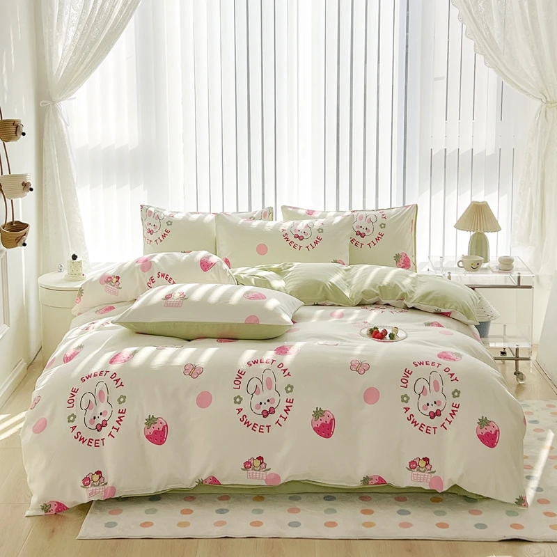 

Euro Bedding Full Set Four Piece Set Washing Cotton Bedroom Sets Bedding 200x220 2025 New Dreamy Cartoon Beddings Sets Linen