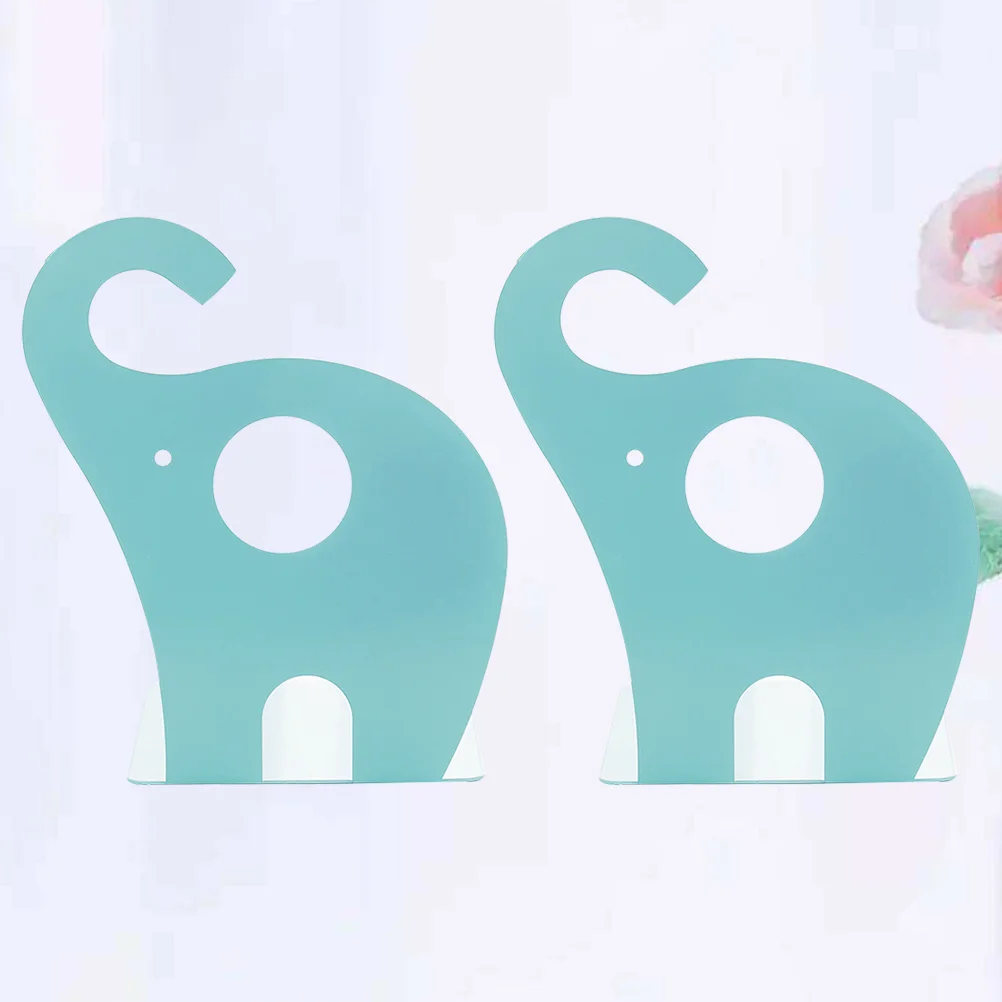 زوج واحد من حامل منظم بحافة ناعمة وحامل كتب للمنزل والمكتب وغرفة الدراسة ومنظم كتاب معدني على البحيرة يدعم اللون الأزرق