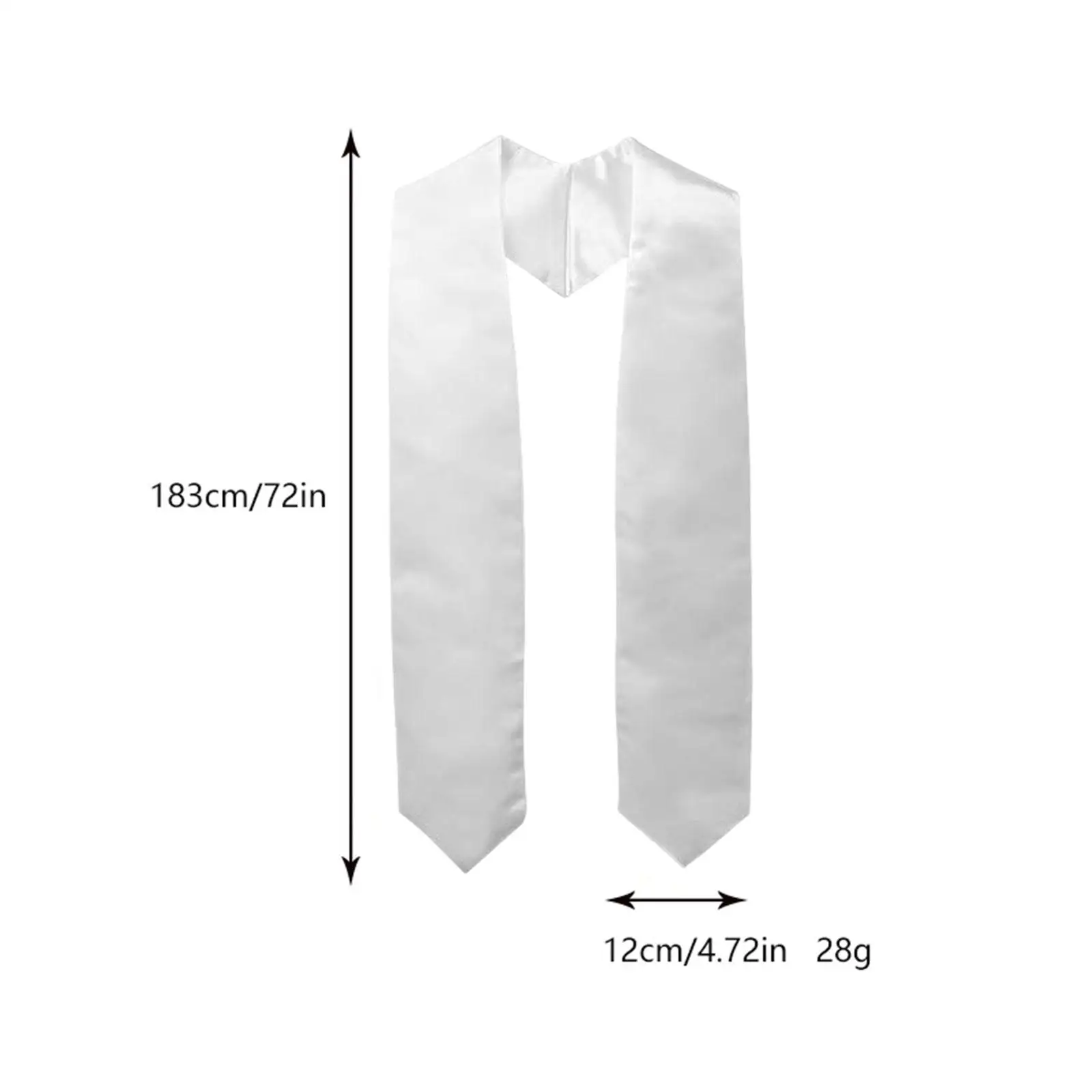 ผ้าพันคอรูปตัววีสีพื้นสำหรับพิธีมอบปริญญาบัตร ใช้กับชุดครุยสำหรับบัณฑิต วิทยาลัย และโรงเรียนมัธยม