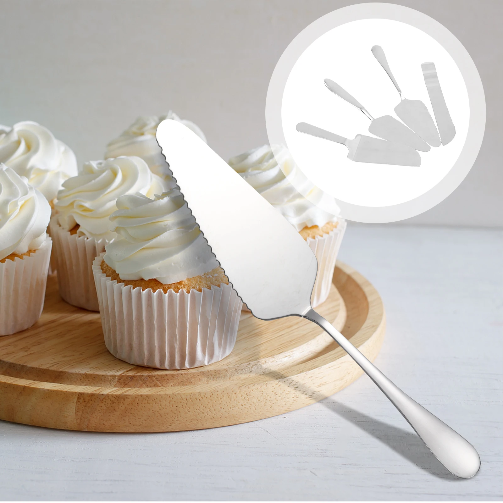 

4 PCS Baking Tool Set Cake Knife Bread Cutting Slicer Machine Scraper Pizza Spatula Stainless Steel Dessert Pie Server