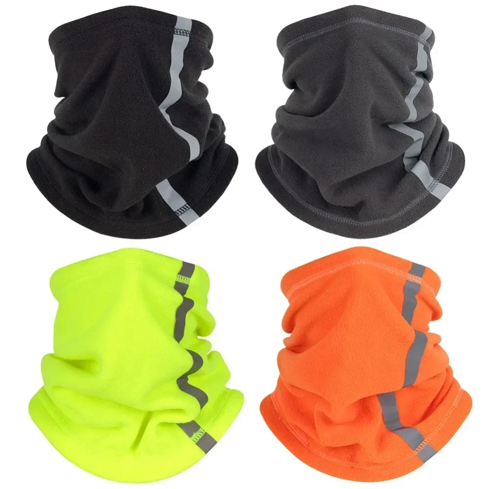 Outdoor Winter Warm Fleece Neck Scarves Reflective Skiing Neck Cover Mask Motorcycle Half Face Mask Scarf Riding Biker Windproof