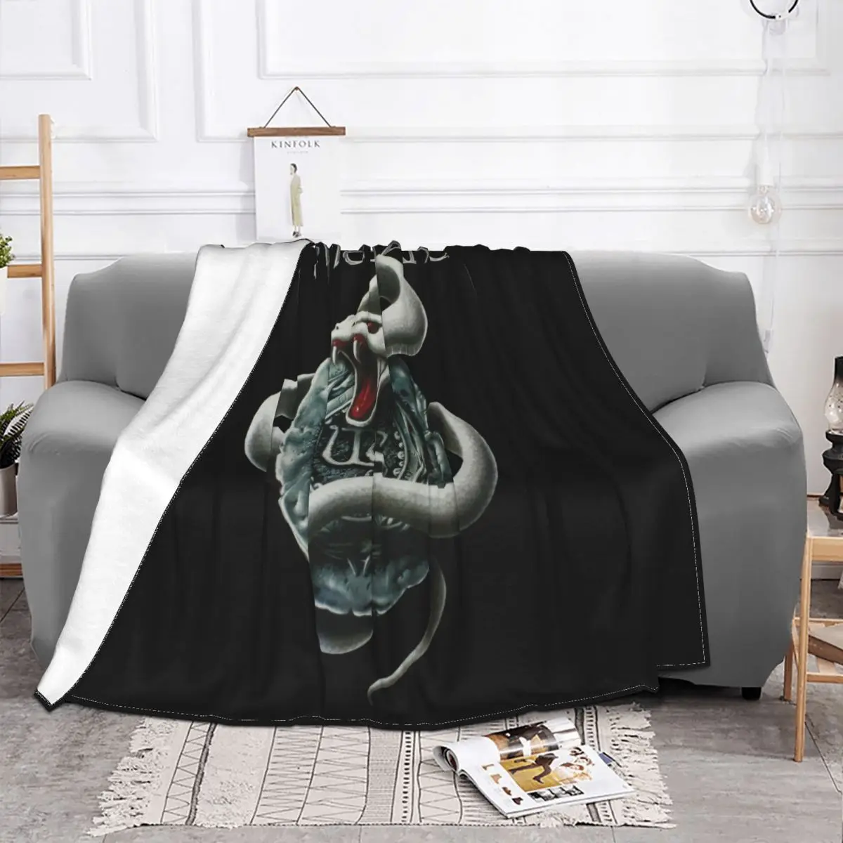 Whitesnake White Snake David Coverdale Hard Rock Deep Purple New Black M Throw Blanket