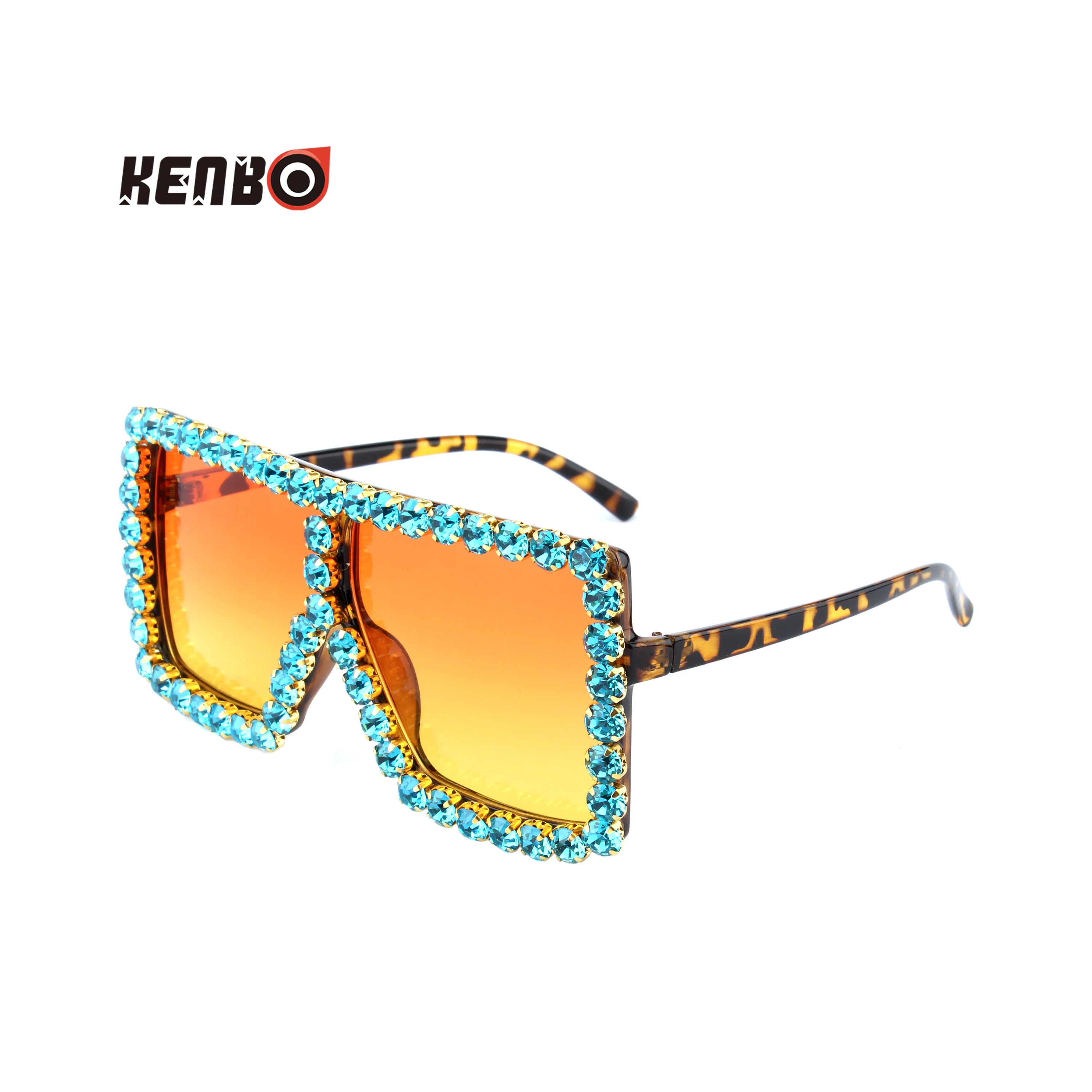 

Kenbo Oversize Diamond Sunglasses Woman UV400 Retro Sun Glasses Big Frame Vintage Eyewear Gradual Sparkle Diamond Glasses