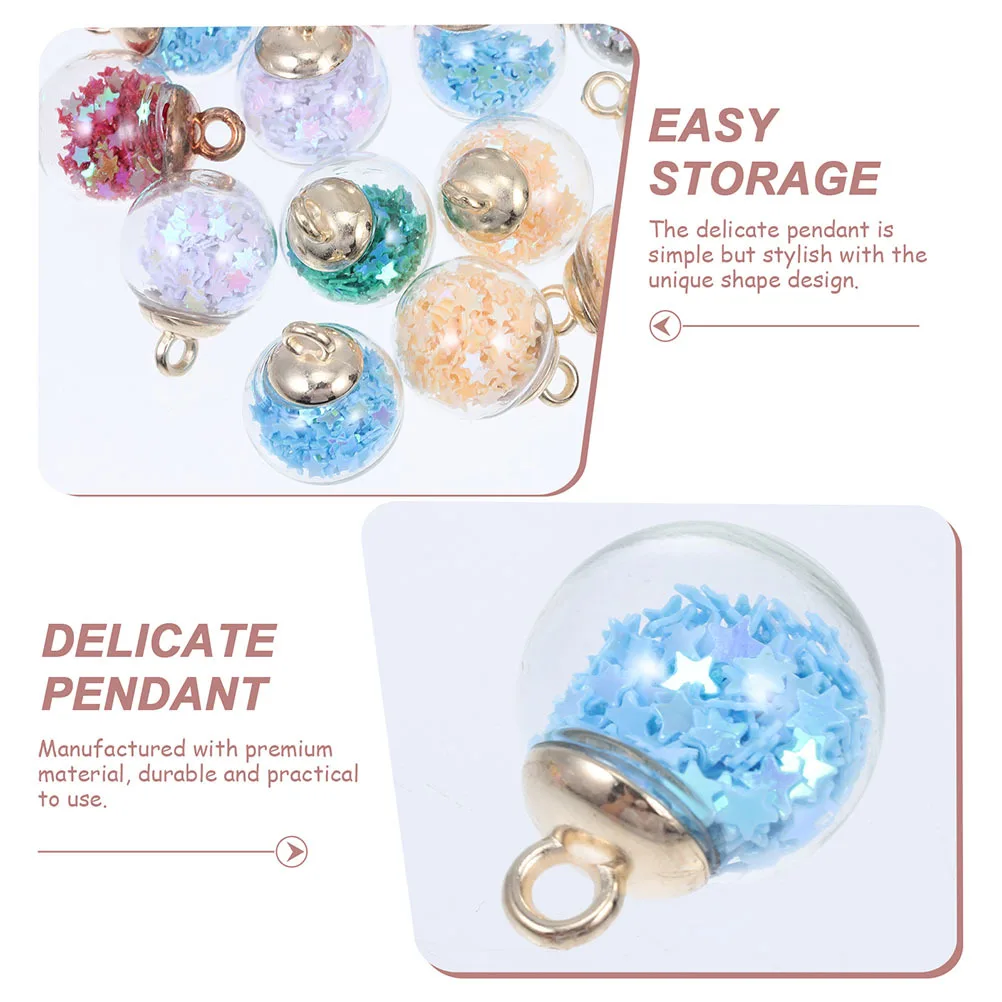 

60 шт., стеклянные шарики с наполнителем звезд, тонкая работа, ювелирные изделия «сделай сам», подвески, серьги, брелки, подвески, стеклянные шарики, подвески