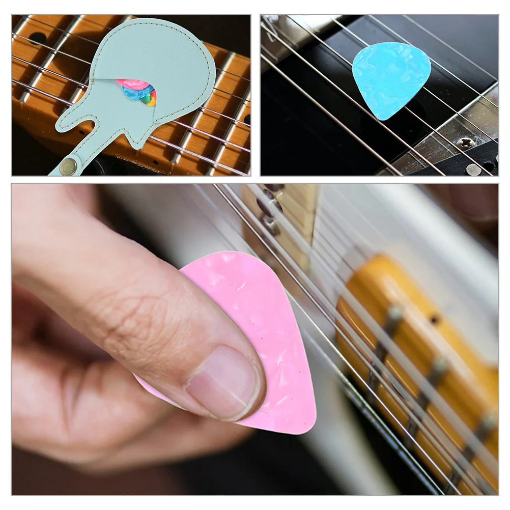 

Pick Storage Bag Acoustic Guitar Case Plectrums Picks & Bass Holders with Keyring Electric Pouch
