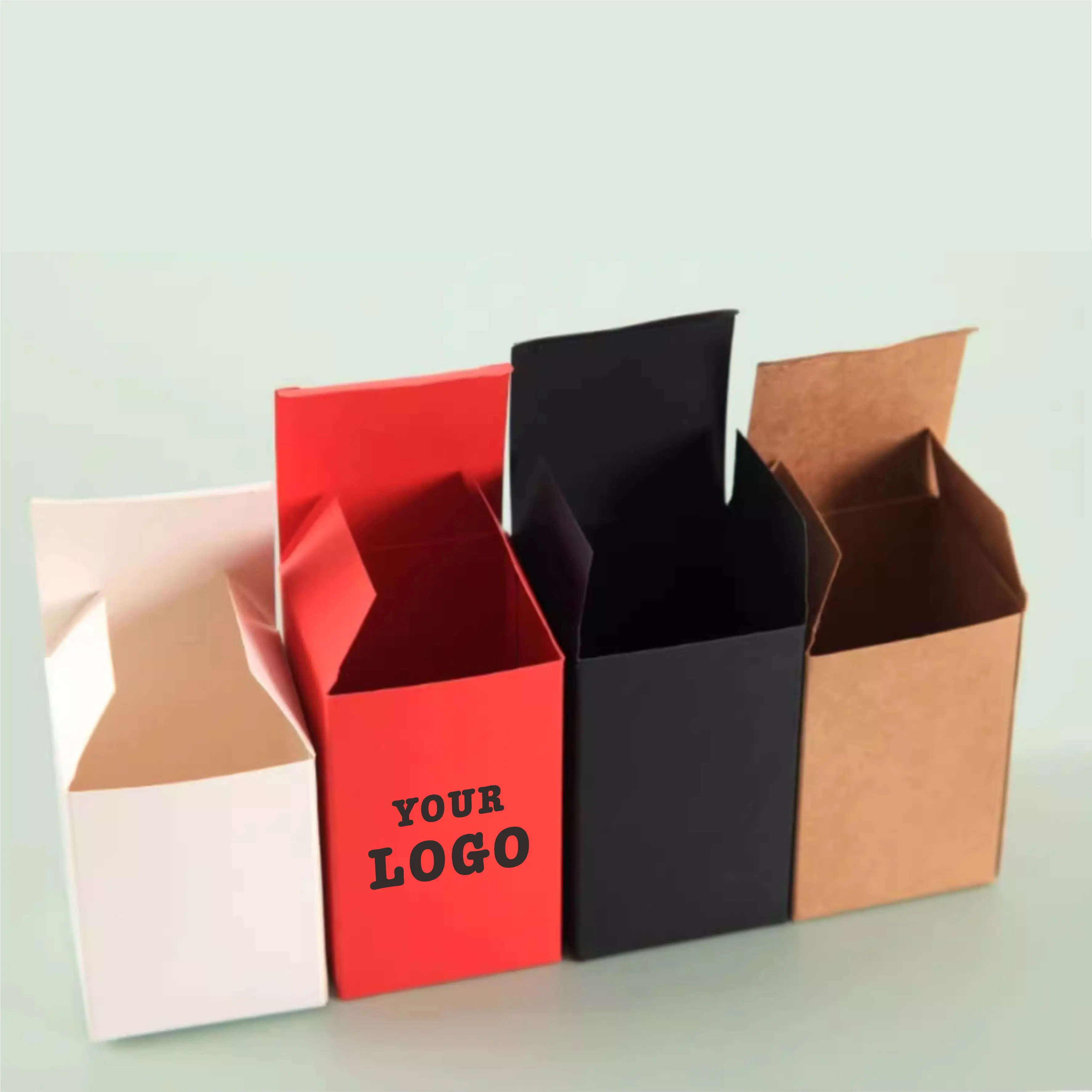 White cardboard box printing logo small batch design customized cosmetics color box product packaging box customization