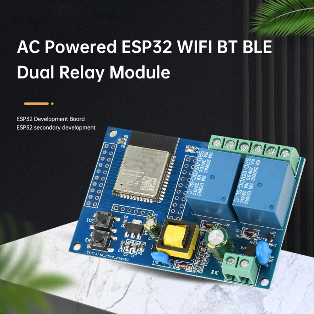 AC220V مصدر الطاقة ESP32 اللاسلكية واي فاي بلوتوث 2-قناة وحدة التتابع واي فاي بلوتوث لوحة تطوير التتابع