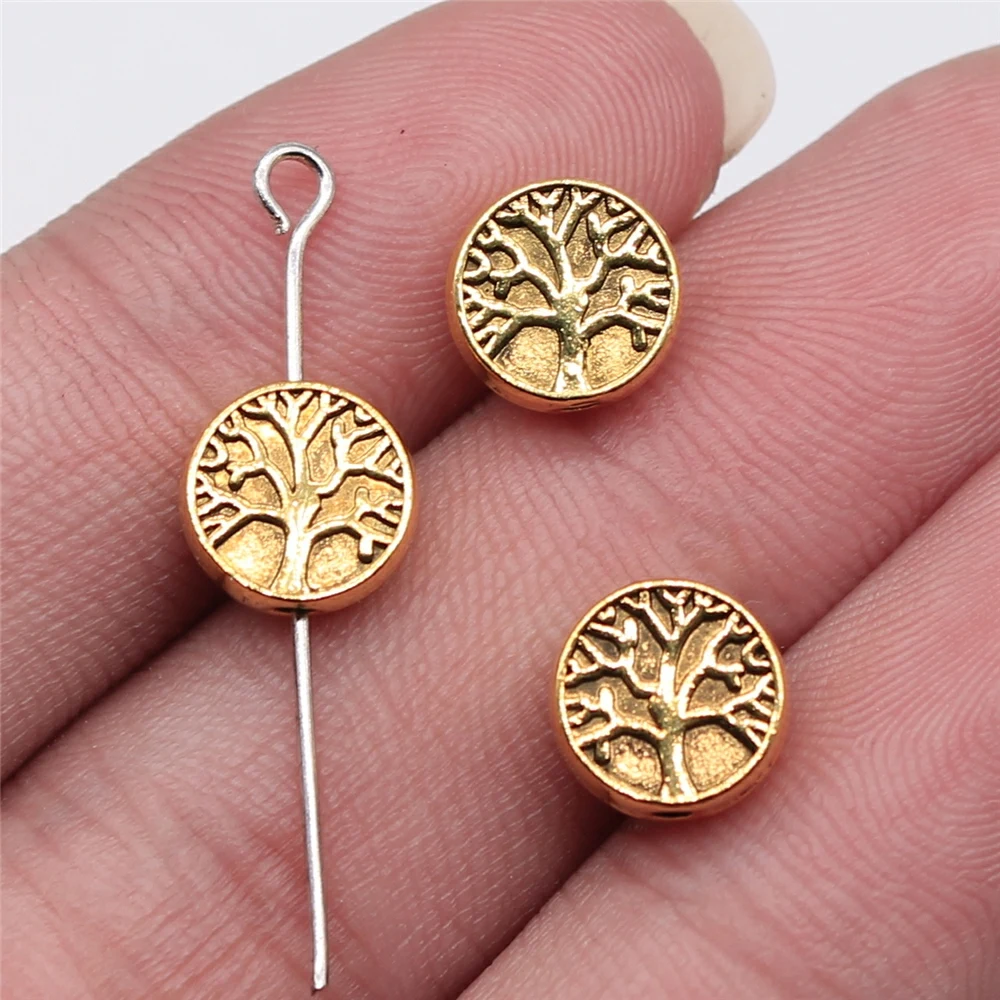 WYSIWYG 20pcs 9x9x3mm Tree of Life Spacer Beads for Jewelry Making Bracelet DIY Accessories Craft