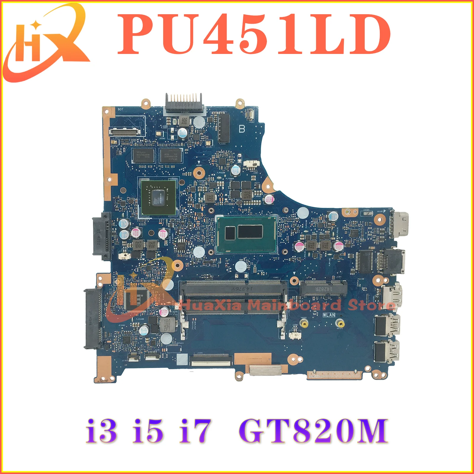 

KEFU PU451L Mainboard For ASUS ASUSPRO ESSENTIAL PU451LD PRO451LD Laptop Motherboard I3 I5 I7 4th Gen GT820M DDR3L