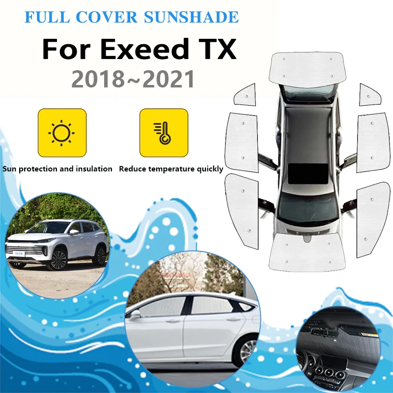 Car Full Anti-UV Sun Visors For Chery Exeed TX 2018 2019 2020 2021 Parasol Window Windshield Sunshades Cover Sticker Accessories