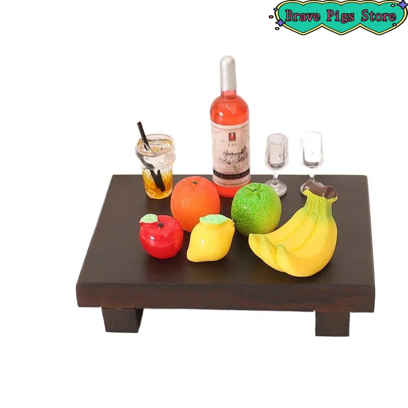 6Pcs/set Simulation Transparent Fruit Plate Banana Orange Grape Model