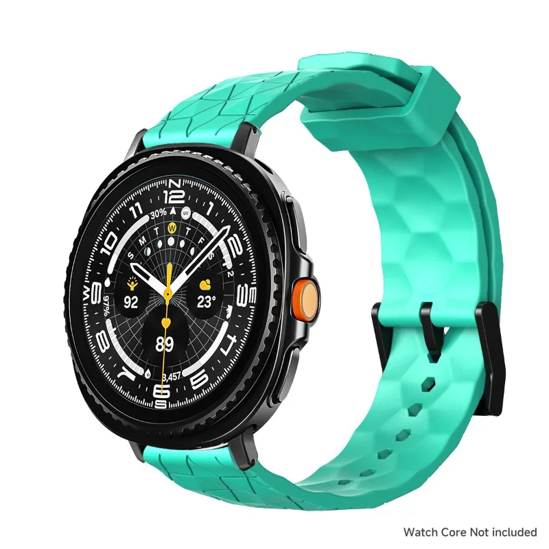 حزام سيليكون مطبوع لكرة القدم لساعة سامسونج جالاكسي 8/8 كلاسيك حزام سيليكون بلونين لسوار جالاكسي الترا 2025/47 ملم