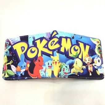 Boys and girls new student children's cartoon cute Pikachus Gengars wallet short PU folding small coin purse birthday Gift