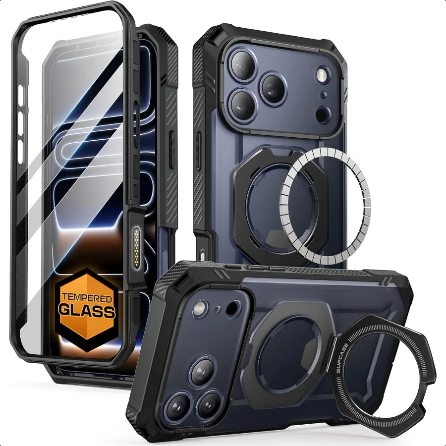 

CASE for iPhone 17 Pro Max Case UBGrip Pro [Builtin Tempered Glass Screen Protector Stand] [Camera Control Cover] [Compatible w