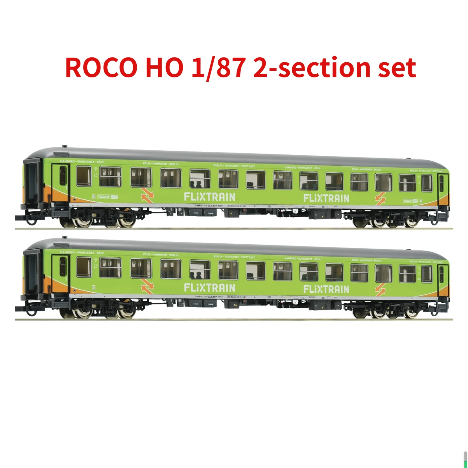 

ROCO HO 1/87 Train Model 74090 BR193 Passenger Car Flixtrain Two-section Train Model Toy Gift