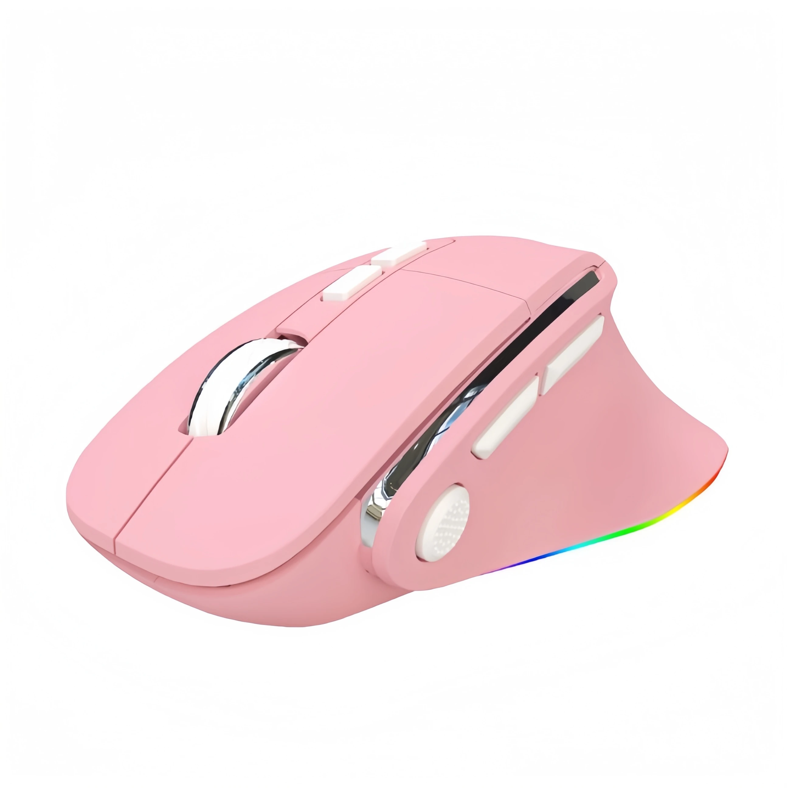 ماوس بلوتوث لاسلكي مزدوج الوضع مريح وقابل لإعادة الشحن RGB للمكتب والألعاب