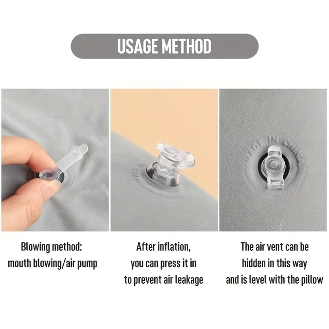 Supports Neck and Waist Comfortable Inflatable Pillow for Outdoor Use, Suitable for Offices, Cars, Camping, Hiking, and Napping 6