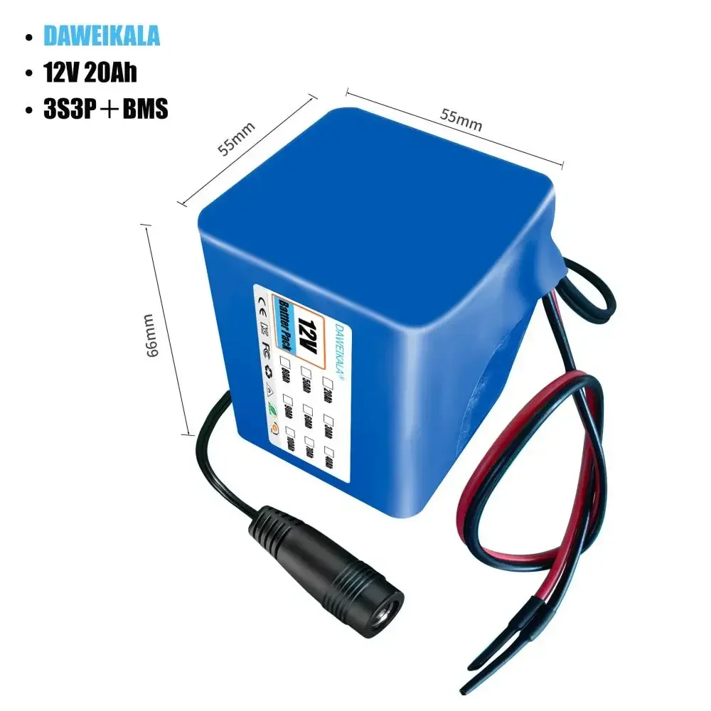 Wholesale price 12V 3S10P 60000mah battery Rechargeable Lithium Ion battery pack capacity DC 12v 60Ah CCTV Cam Monitor