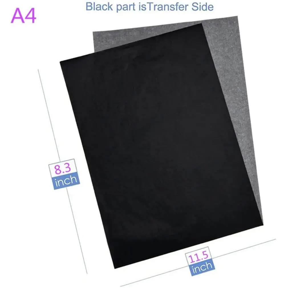 ورقة نقل الكربون الحراري ، ورقة تتبع قابل للمسح ، ورقة الكربون دائم للخشب قماش قماش ، A4 ، 100 قطعة