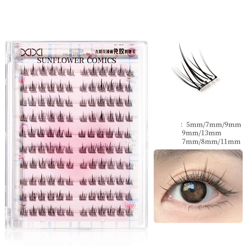 

XIXI Natural Eyelash Clusters DIY Manga Lashes No Glue Required Strands Eyelash Soft False Eyelashes Eyelashes Daily Makeup