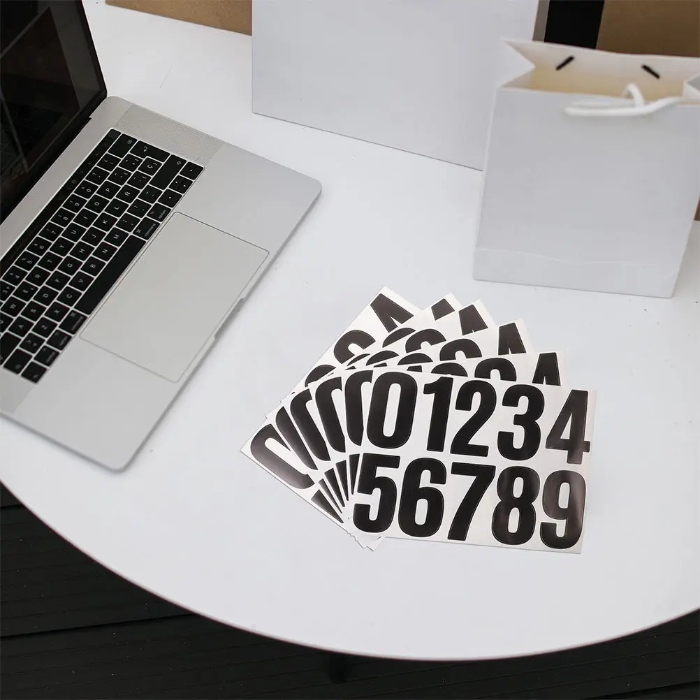 

10 Sheets Large Vinyl Number Stickers Reusable Adhesive Numbers for Mailbox Outside Numbers DIY Trash Can Labels